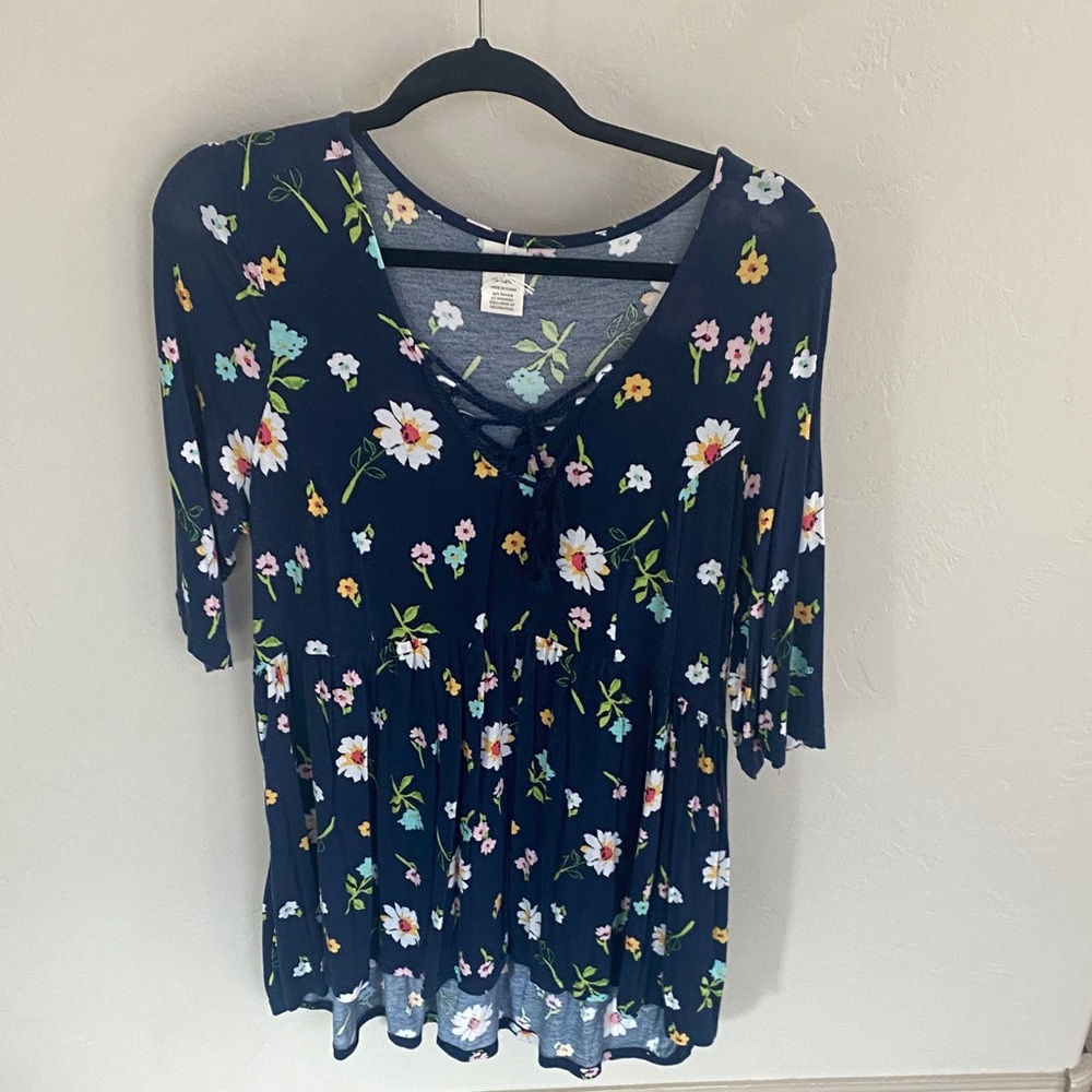 Floral Navy Women's Top